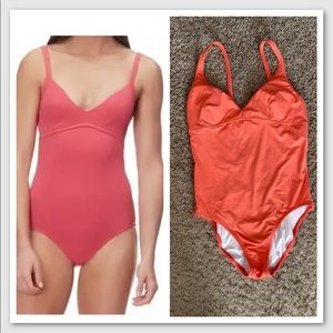 Lands’ End Coral 1-pc Bathing Suit Swimsuit size 8